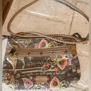 Sakroots Campus Mini crossbody bag "Peace Love Song" design